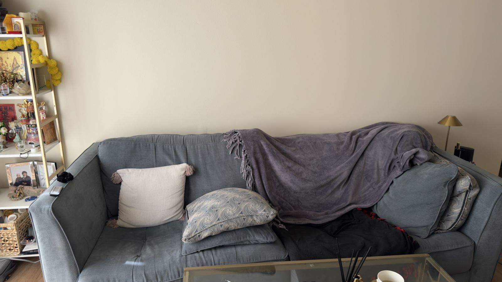 FREE **** Blue Futon Couch - Versatile Seating & Sleeping Solution