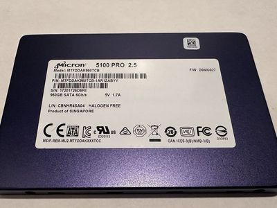 Micron 960GB 5100 Pro SATA 2.5" Enterprise SSD