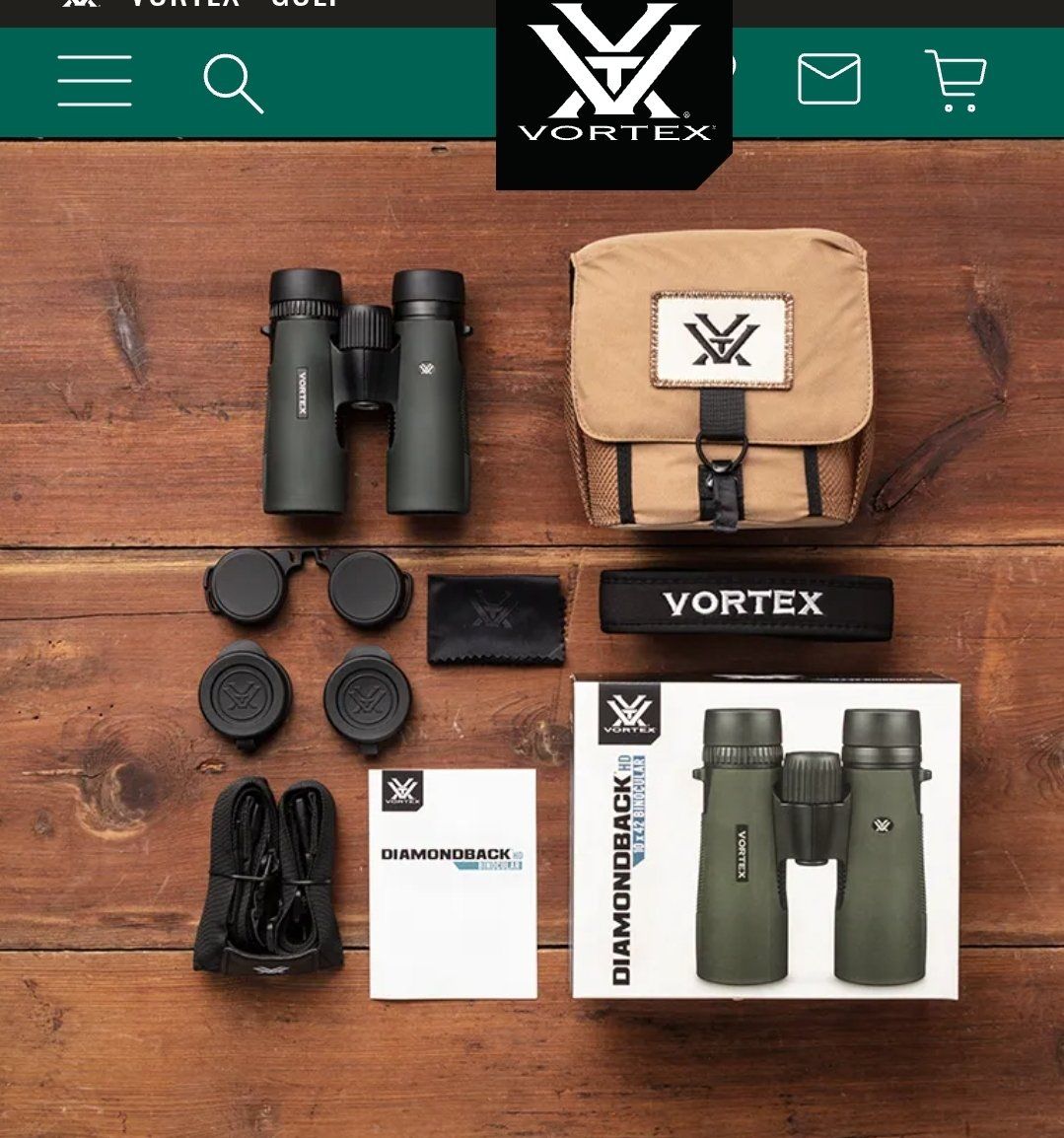 *NEW* Vortex Diamondback HD 10x42 Binoculars FULL WARRANTY with GlassPak Harness