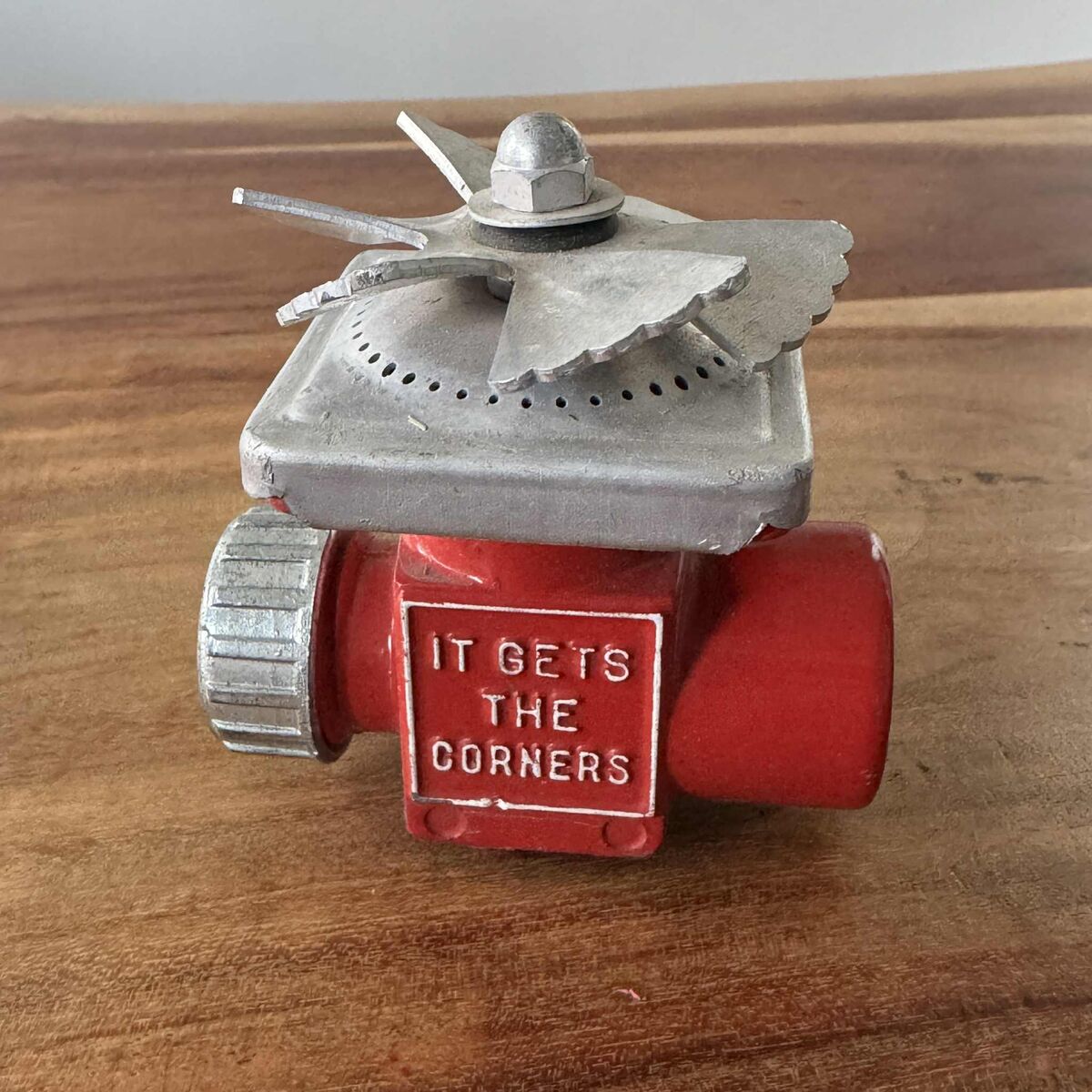 Vintage Square Spray Sprinkler - Red - No Base - It Gets The Corners