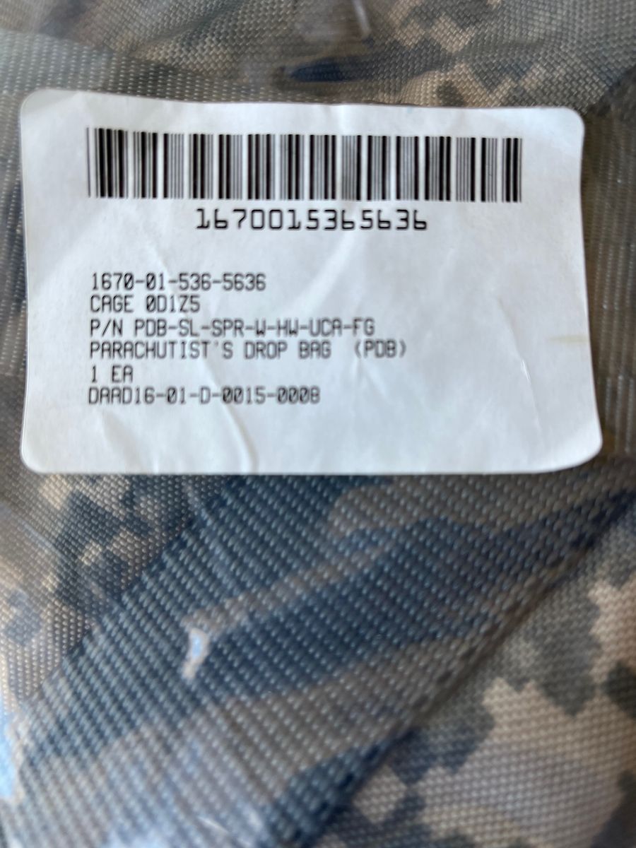 Parachutist's Drop Bag or Load out bag # 1670-01-536-5636. NEW IN The Wrap. I have Two of these load out bags in ACU pattern.