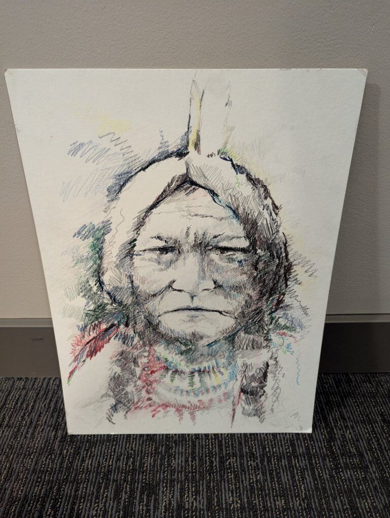 Colored Pencil Native American Portrait – 20 x 15