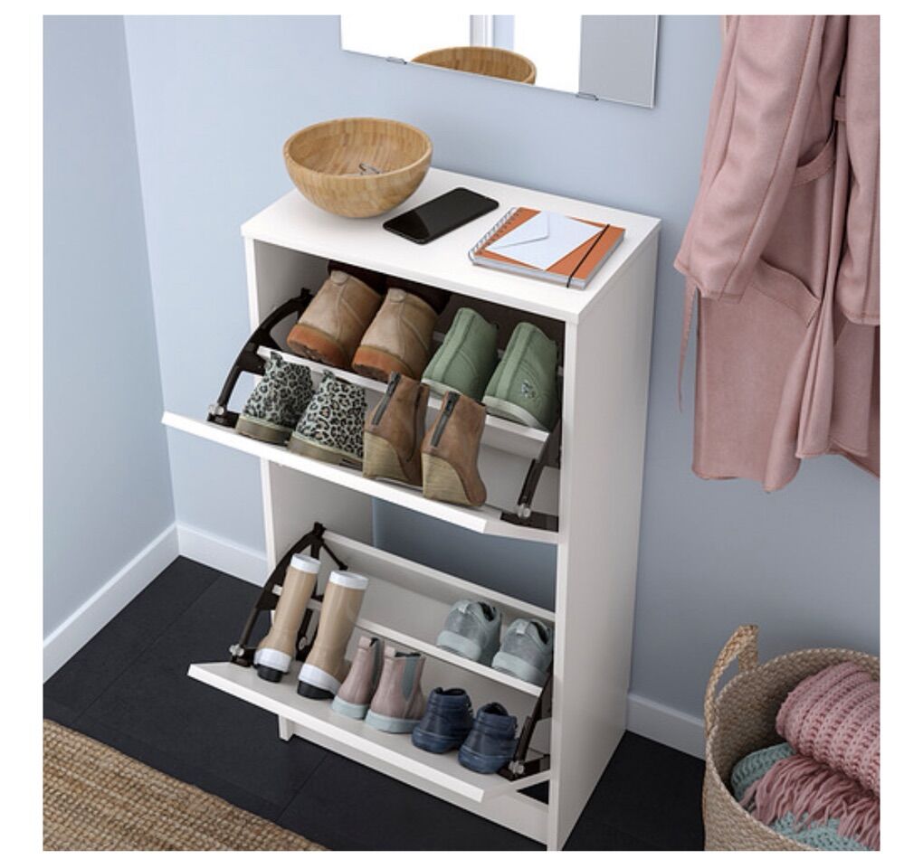 rack  Storage Shoe Organizer with 2 Flip Drawe