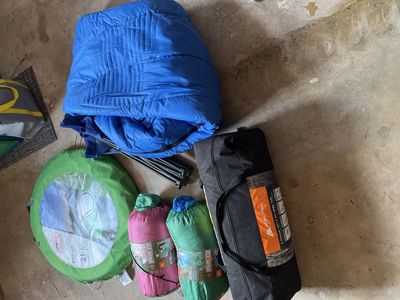 Ozark Trail 6-Person Dome Tent & 2 Critters Kids' Sleeping Bags + Coleman Pop-Up Tent