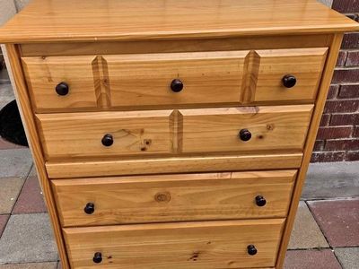 4 Drawer Solid Pine Wood Dresser