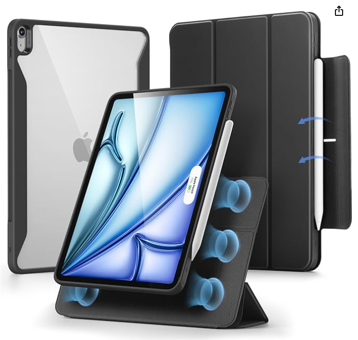 ESR for iPad Air 11 Inch M4/M3/M2 Case, iPad Air 5th/4th Gen Case, Black