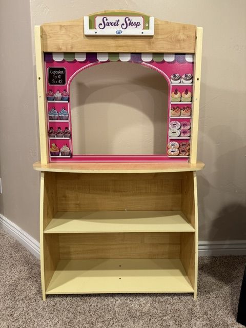 4 in 1 Wooden Role Play Center Lemonade, Vet Center, Grocery, Sweet Shop or Puppet Show