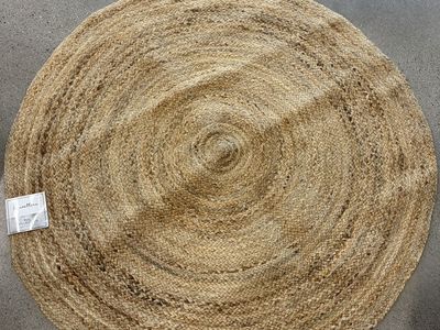 4ft Round Jute Braided Rug