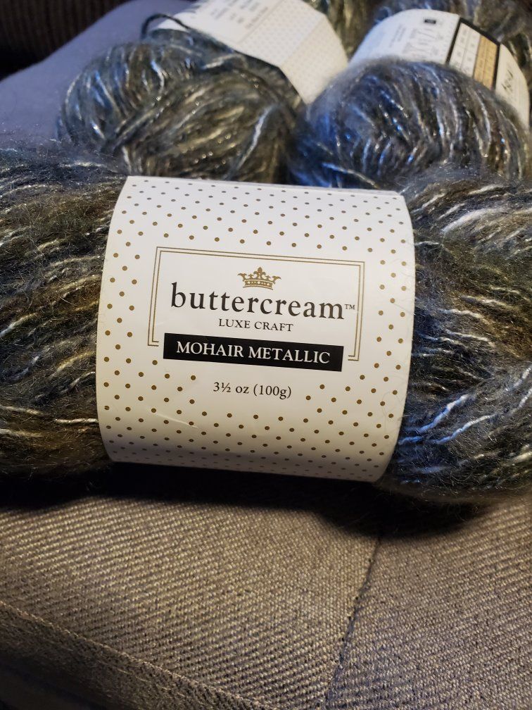 5 Skeins Buttercream Mohair Metallic