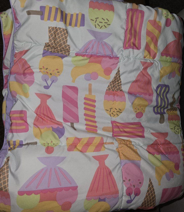 Ice Cream Cone & Popsicle Patterned Puffer comforter queen size