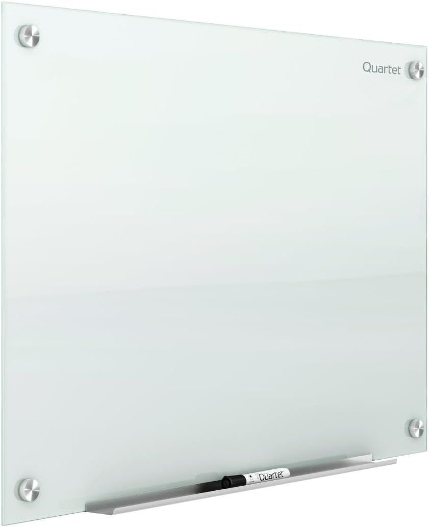 72" x 48" Quartet Glass Dry Erase Board, Magnetic, Infinity Frameless Mounting, White Surface