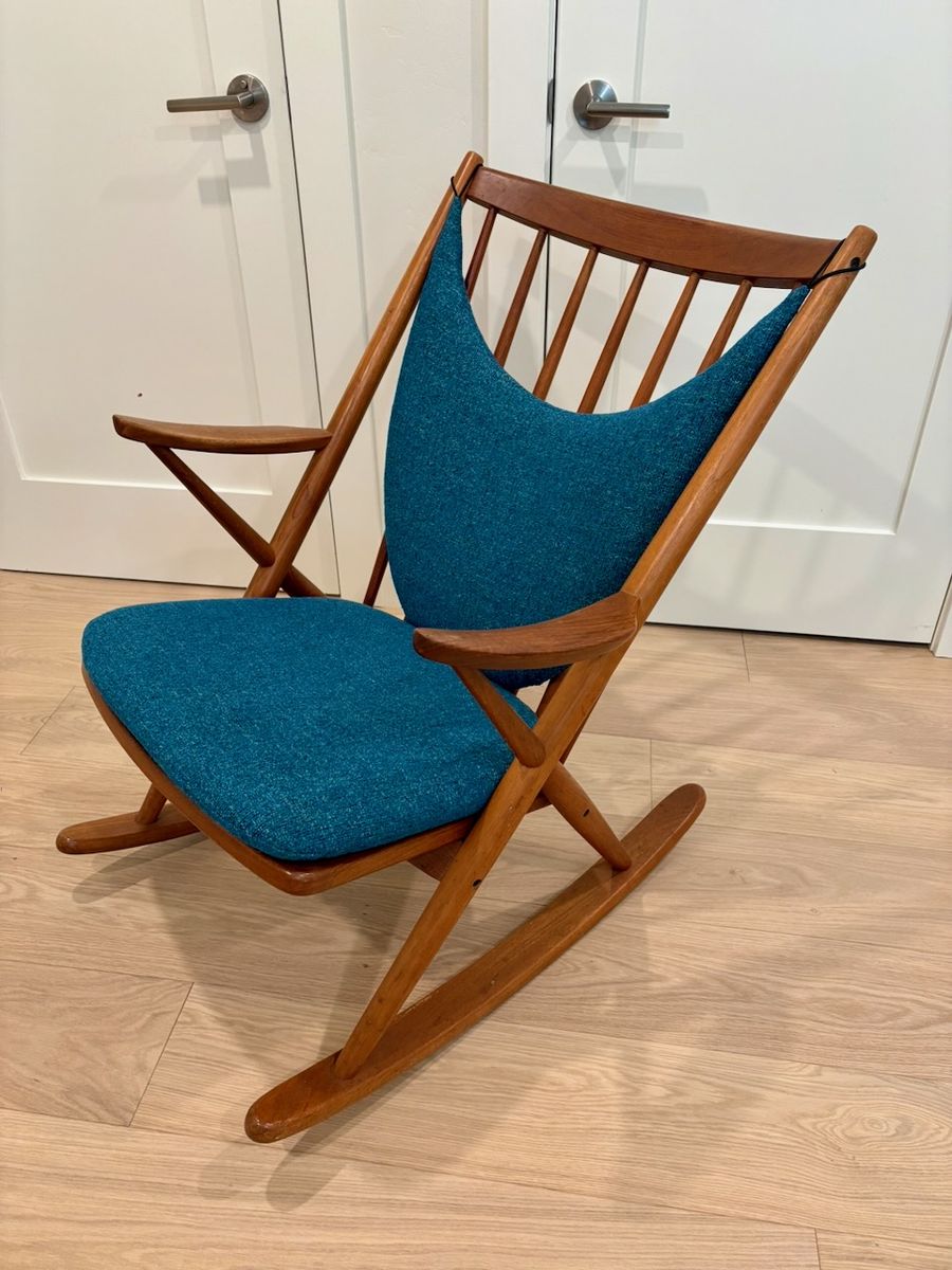 Danish Mid-Century Modern Model 182 Rocking Chair — Solid Teak by Frank Reenskaug for Bramin Møbler