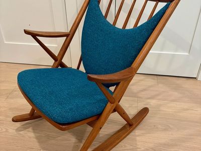 Danish Mid-Century Modern Model 182 Rocking Chair — Solid Teak by Frank Reenskaug for Bramin Møbler