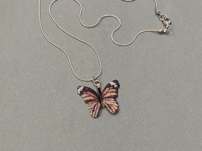 Butterfly Leaf Pendant Silver Necklace
