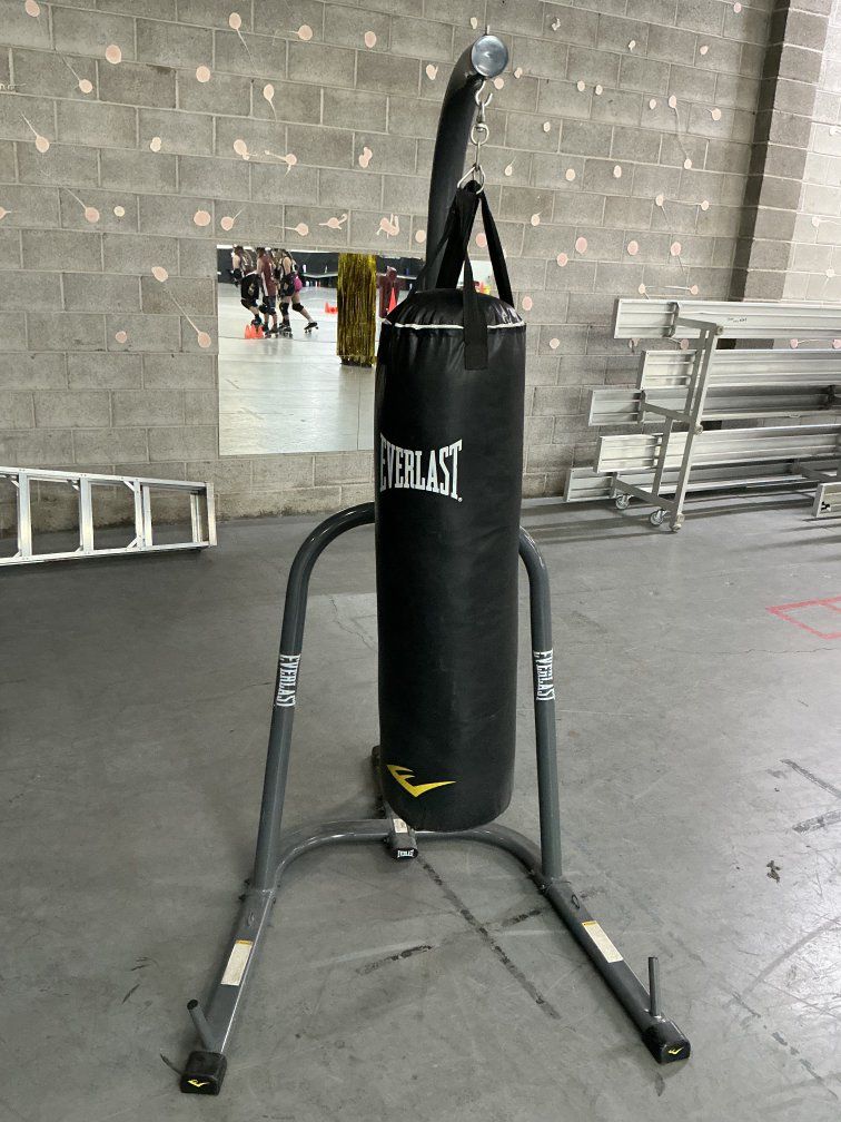 Punching bag with gloves