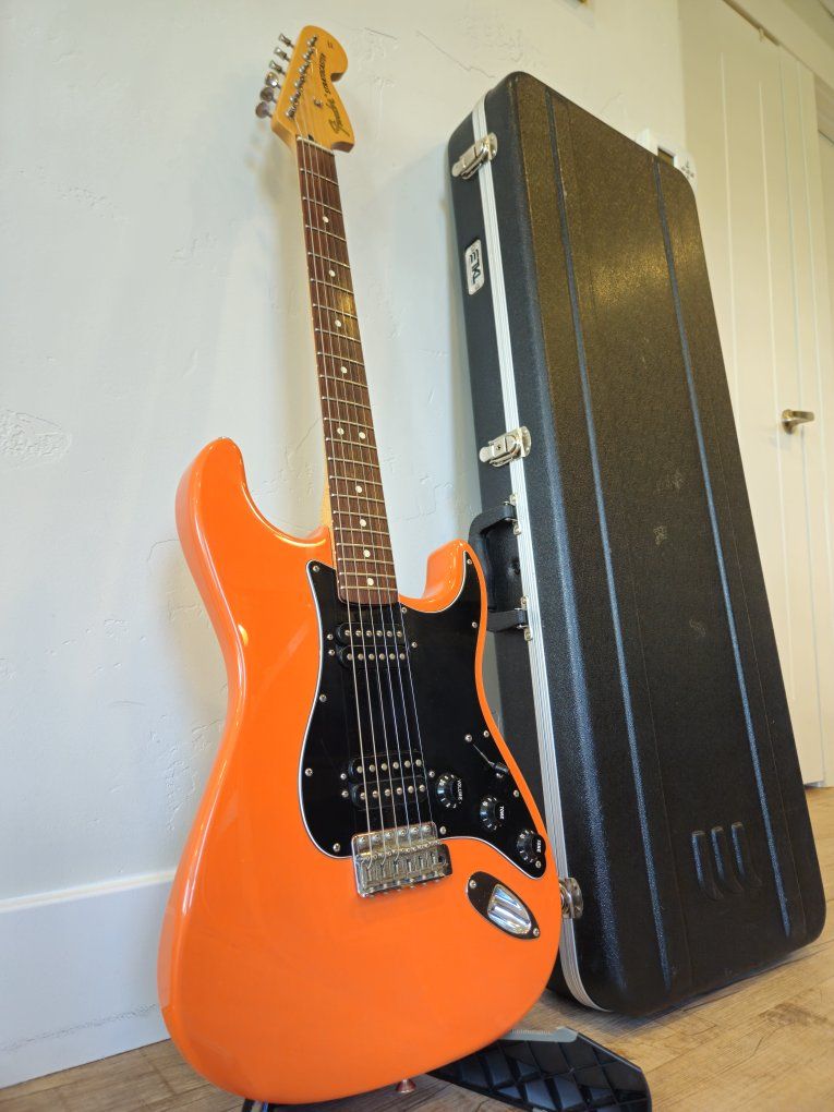 Fender Double Fat Strat Deluxe Capri Orange MIM Mexico RARE 2002 - Capri Orange