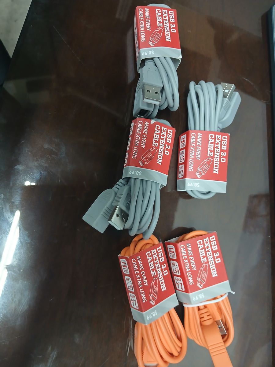 USB 3.0 Extension Cables - Extra Long (Gray/Orange)