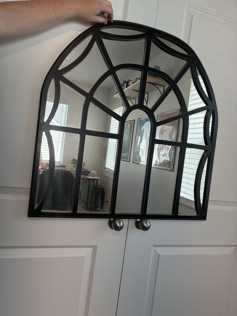 Large window frame mirror