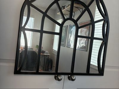 Large window frame mirror