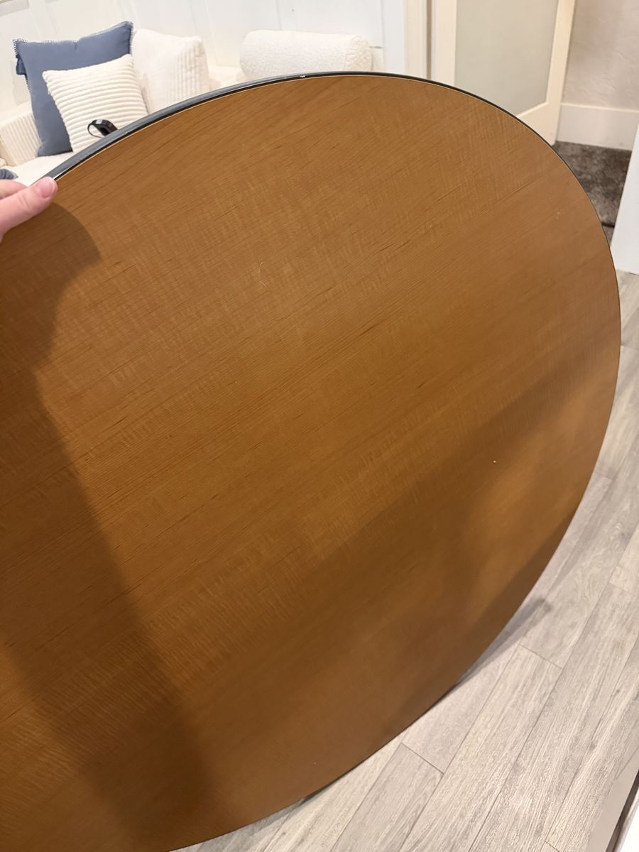 Round Wood Dining/Entry Table with X-Base Pedestal
