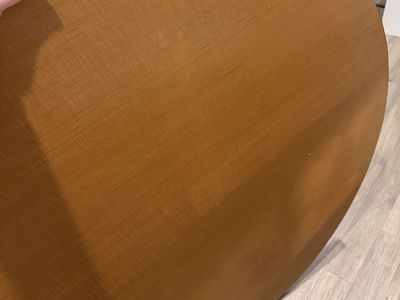 Round Wood Dining/Entry Table with X-Base Pedestal