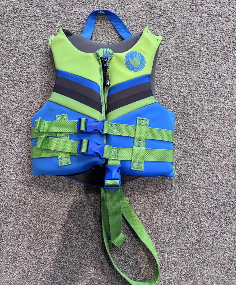 Body Glove Child Swim Life Vest PFD for 33-55 lbs - Blue/Green/Gray, puddle jumper as well