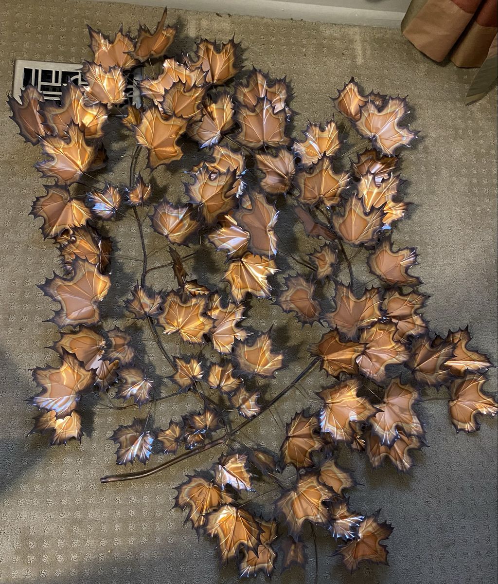 Gus Flowers Metal/Copper Leaf Sculpture 