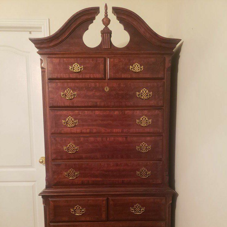 vintage high boy dresser