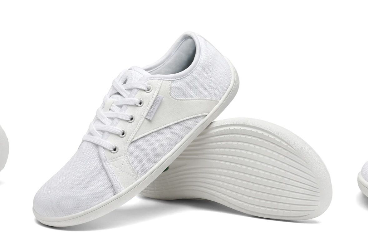 Saguaro Barefoot Minimalist Canvas Sneakers White Size W10, M7.5