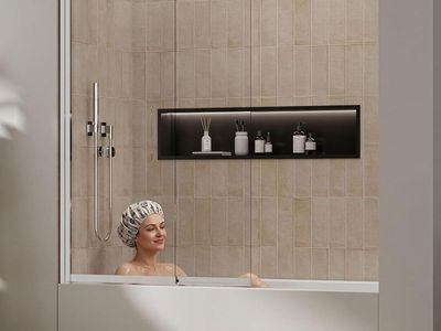Bathtub Door 3/16 in Tempered Glass 44"