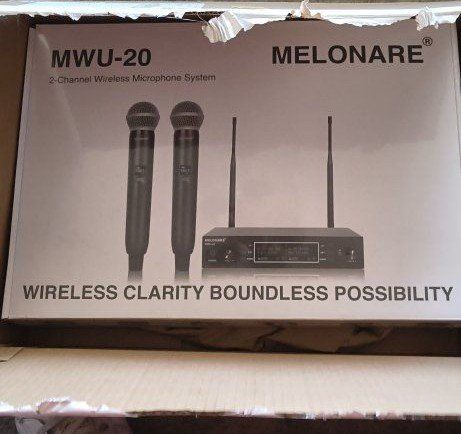 MELONARE MWU-20 2-Channel Wireless Microphone System - New in Box