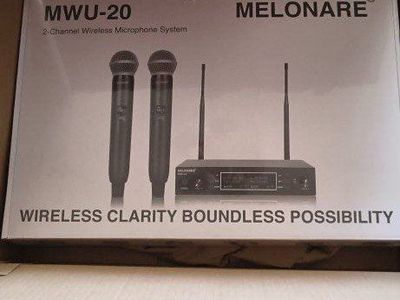 MELONARE MWU-20 2-Channel Wireless Microphone System - New in Box