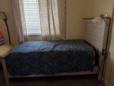 Twin bed frame and mattress
