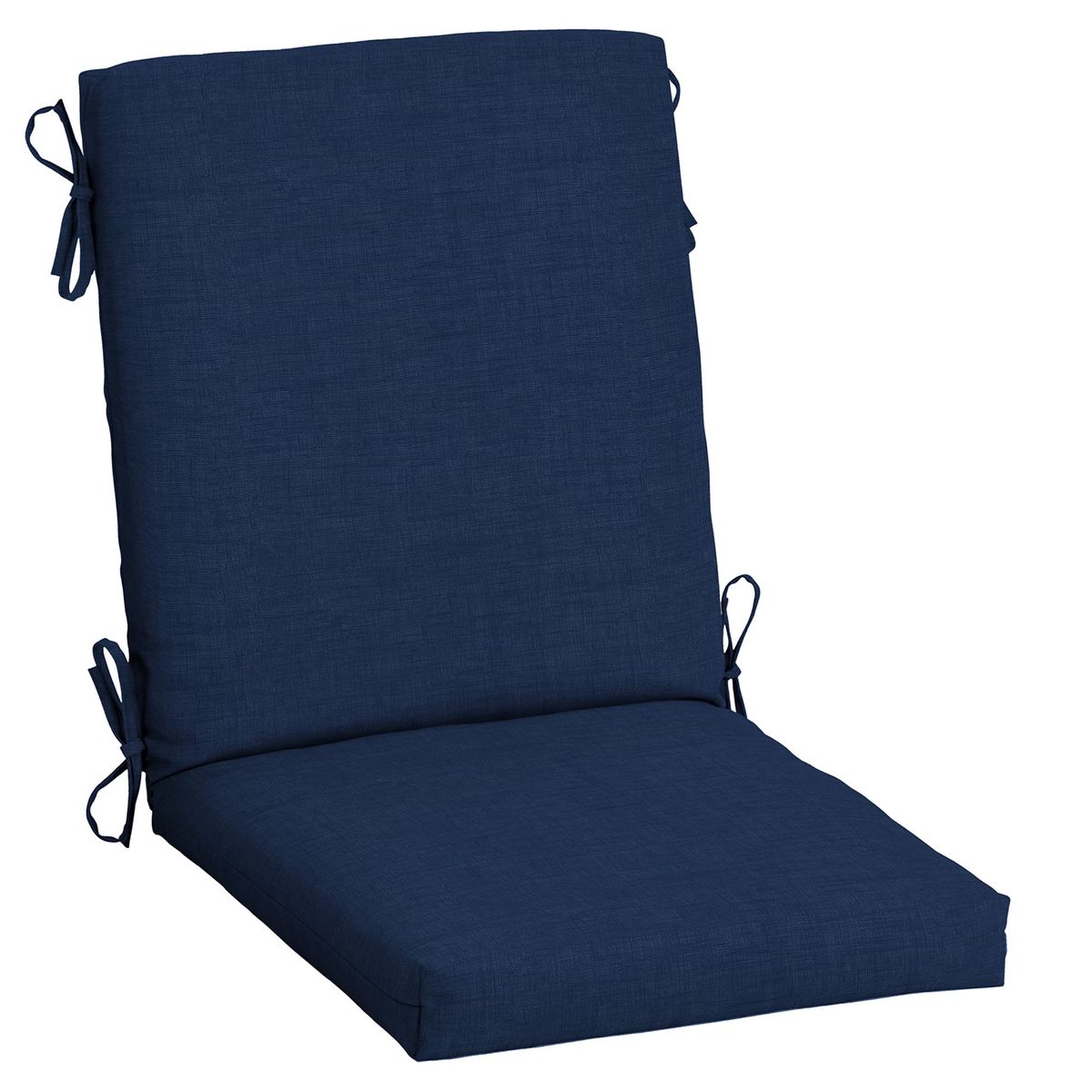 Patio Sense Navy Blue Outdoor Chair Cushion with Ties, Weather-Resistant