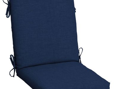 Patio Sense Navy Blue Outdoor Chair Cushion with Ties, Weather-Resistant