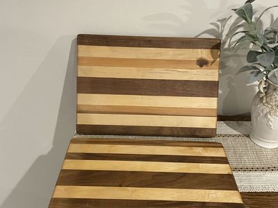 NEW Handmade Walnut & Maple Cutting Boards - 2 Pie