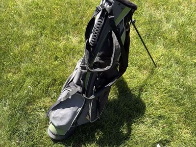 Golf Stand Bag - Gray/Green Lightweight Carry Bag with Dual Strap