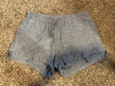 H&M L.O.G.G. Blue white stripe linen cotton shorts