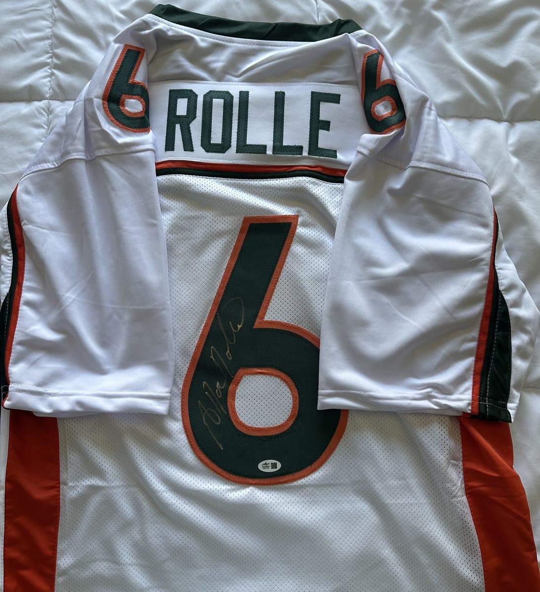Antrel Rolle Signed Miami Hurricanes Jersey – Leaf Witnessed COA