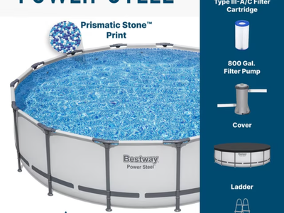 Bestway Power Steel 14’ x 42” Round Above Ground Pool Set