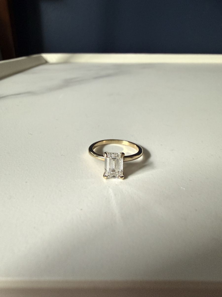 1.61 Carat Emerald Cut Engagement Ring