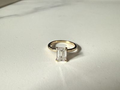 1.61 Carat Emerald Cut Engagement Ring