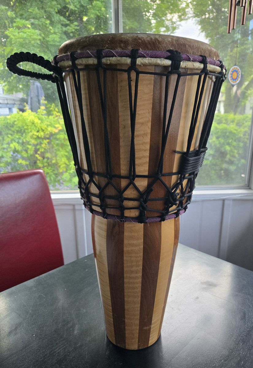 Ashiko Drum - Beautiful Two Tone Wood -  Full Sized