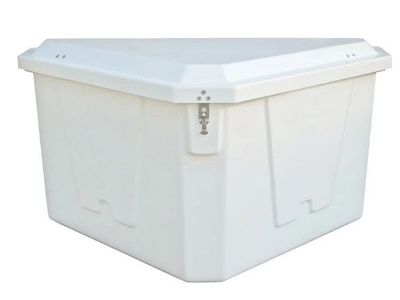 Taylor Made Stow N’ Go Corner Fiberglass Dock Box (27"H X 54"W X 33"D), White #83561