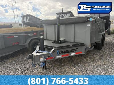 7x14 Diamond C LPT 207 Dump Trailer - 44" Sides - 15.5K GVWR - 14 Ply Tires, Hydraulic Jack(s), Long Arm Tarp