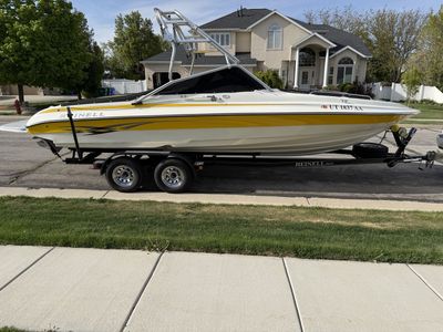 2002 Reinell 240 BR Boat and Metal Craft Trailer for sale.