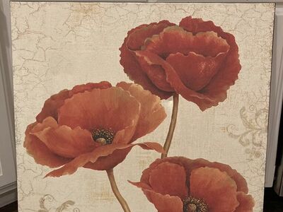 Oil Painting Print Of Flowers On Canvas