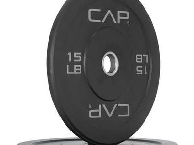 CAP Barbell Olympic Rubber Bumper Plates (Pairs) (15lbx2)
