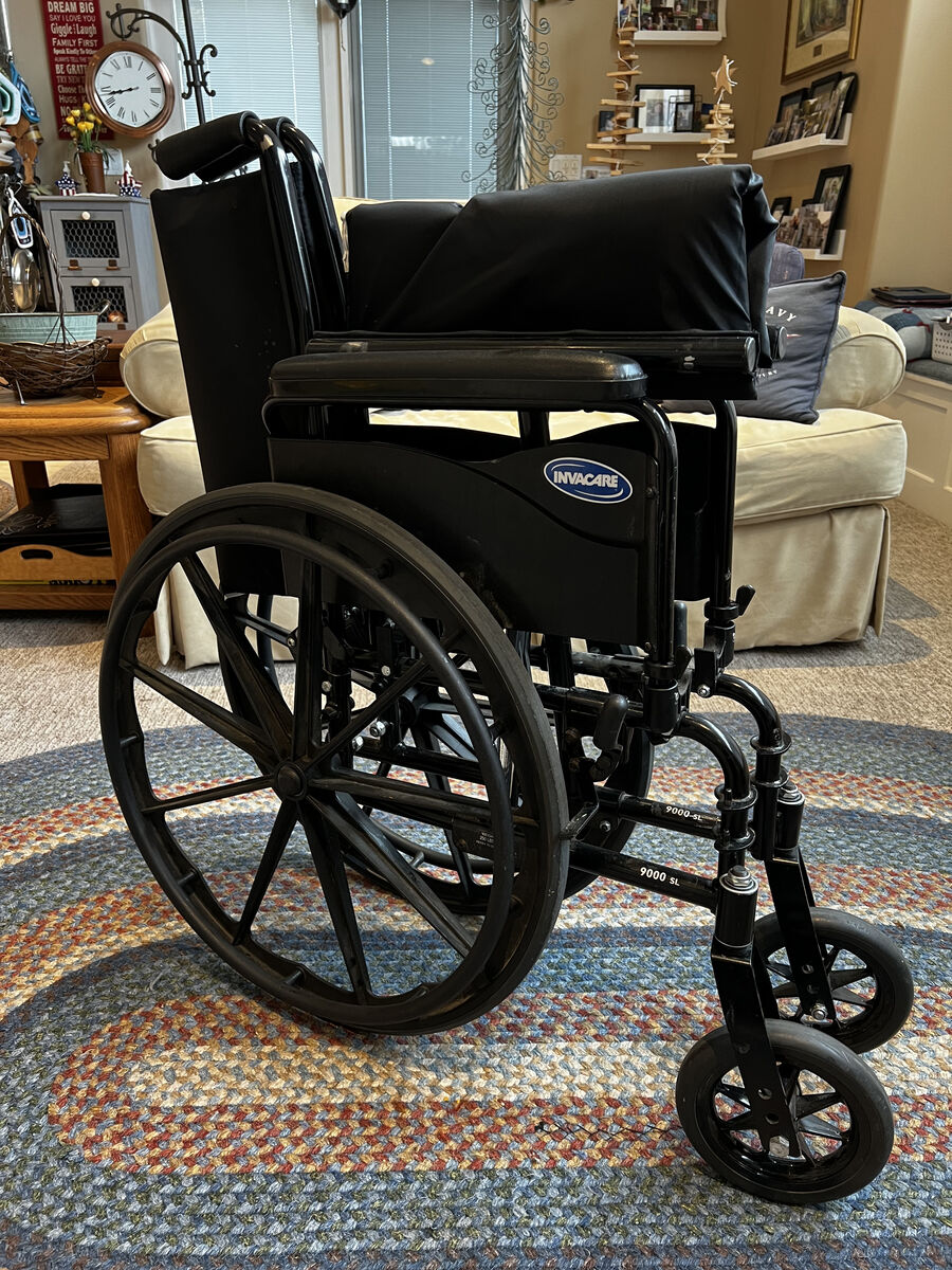 Folding Invacare 9000SL Wheelchair plus separate leg and foot rests