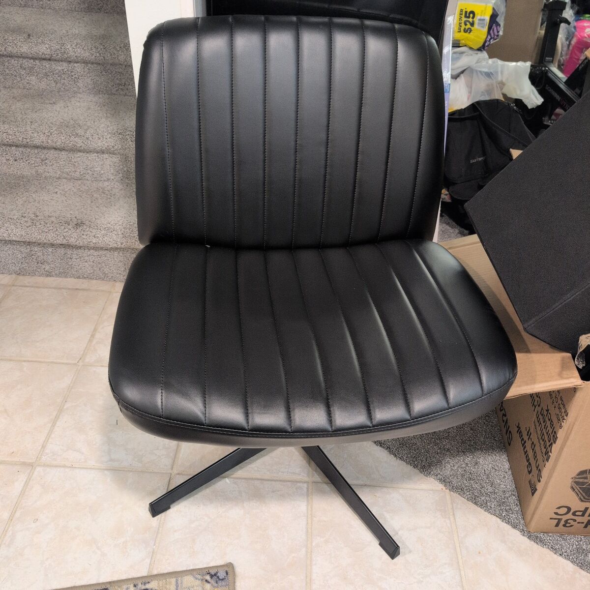 Cross Legged/ Wide fit Desk Chair Black